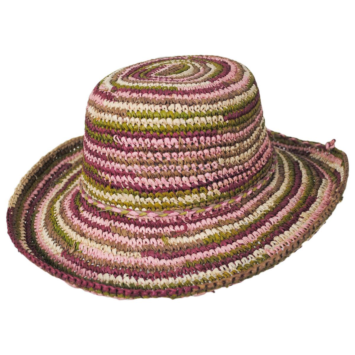 San Diego Hat Company | La Playa Raffia Straw Sun Hat | 103603 | lead | MIXED EARTHTONE