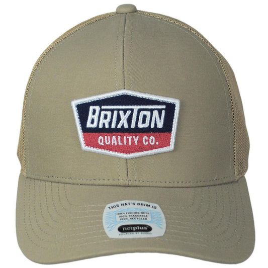 BRIXTON HATS | Regal Netplus MP Mesh Trucker Snapback Baseball Cap | 201835 | front | KHAKI/KHAKI