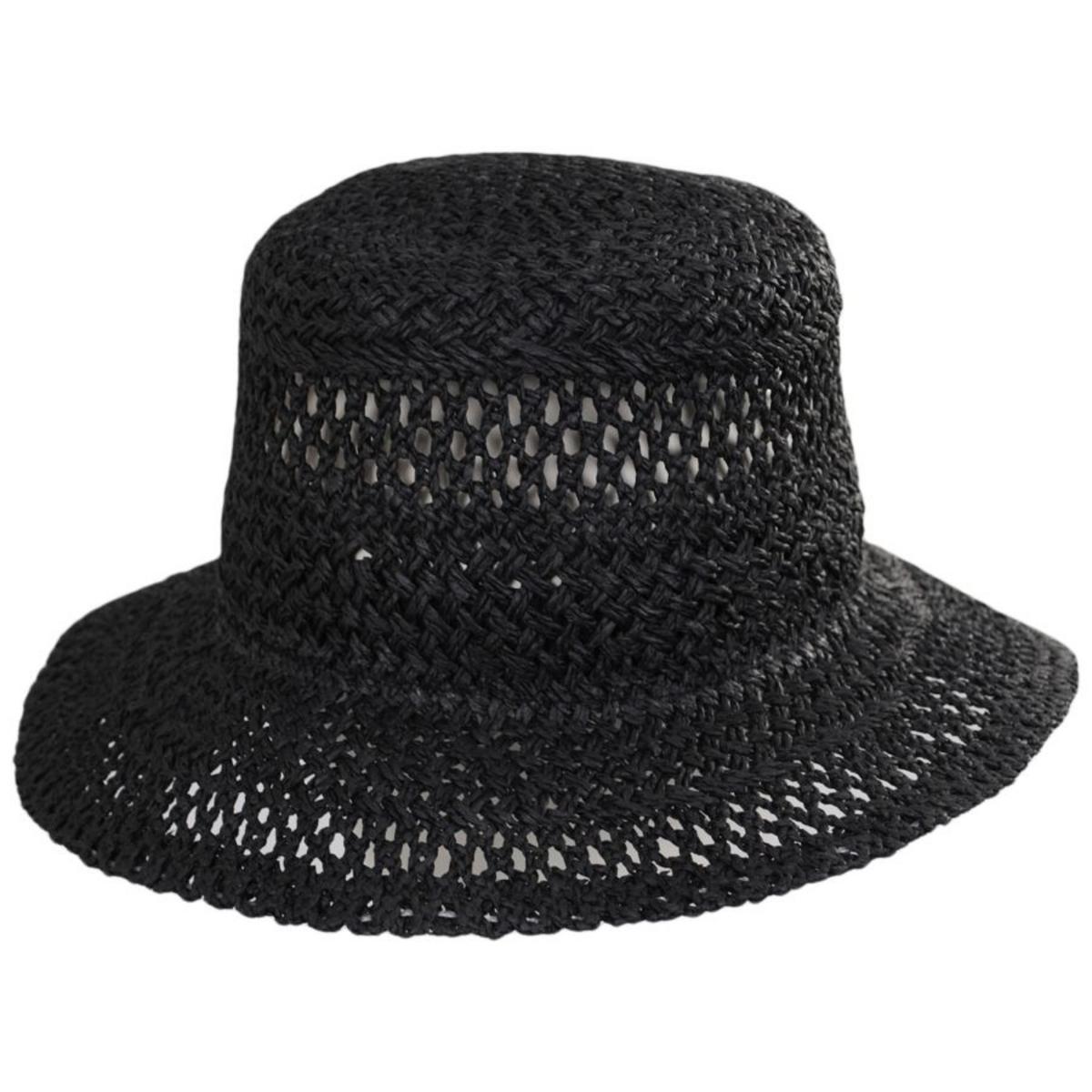 San Diego Hat Company | In The Clouds Toyo Straw Bucket Hat | 103674 | lead | BLACK
