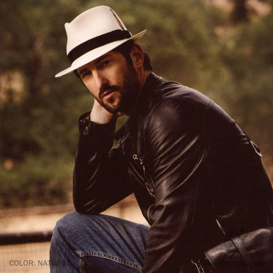 Bailey 1922 | Guthrie Shantung Straw Fedora Hat | 127840 | lsmone | NATURAL/BLACK