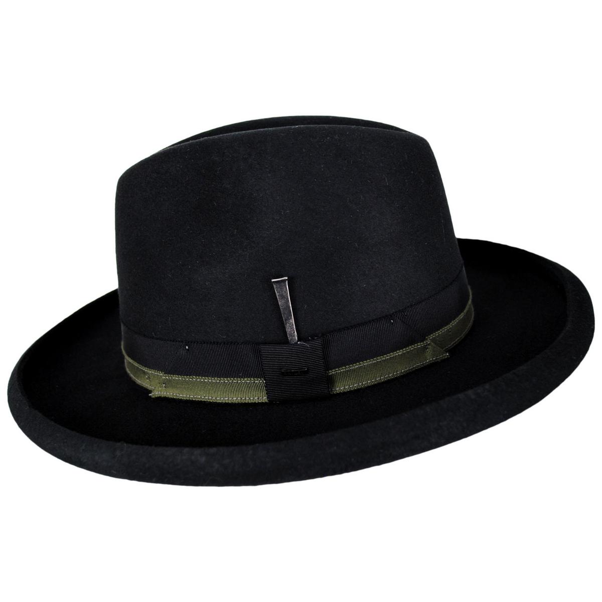Bailey 1922 | Walsden Wool Felt Homburg Hat | 133301 | profile | BLACK