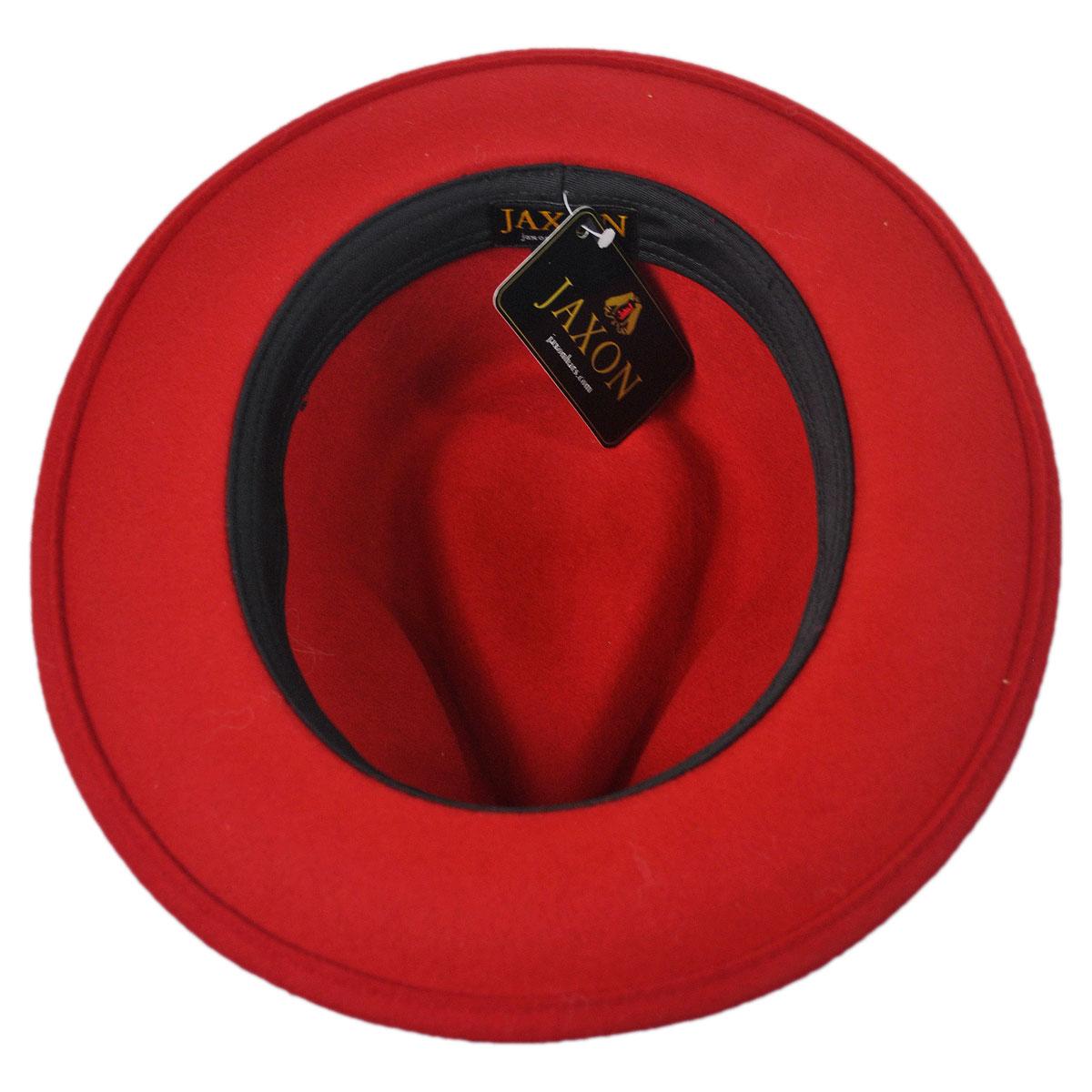Jaxon Hats | Pachuco Crushable Wool Felt Fedora Hat - Red | 135008 | under | RED