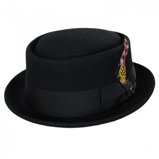 Jaxon Hats | Crushable Wool Felt Pork Pie Hat | 135007 | lead | BLACK