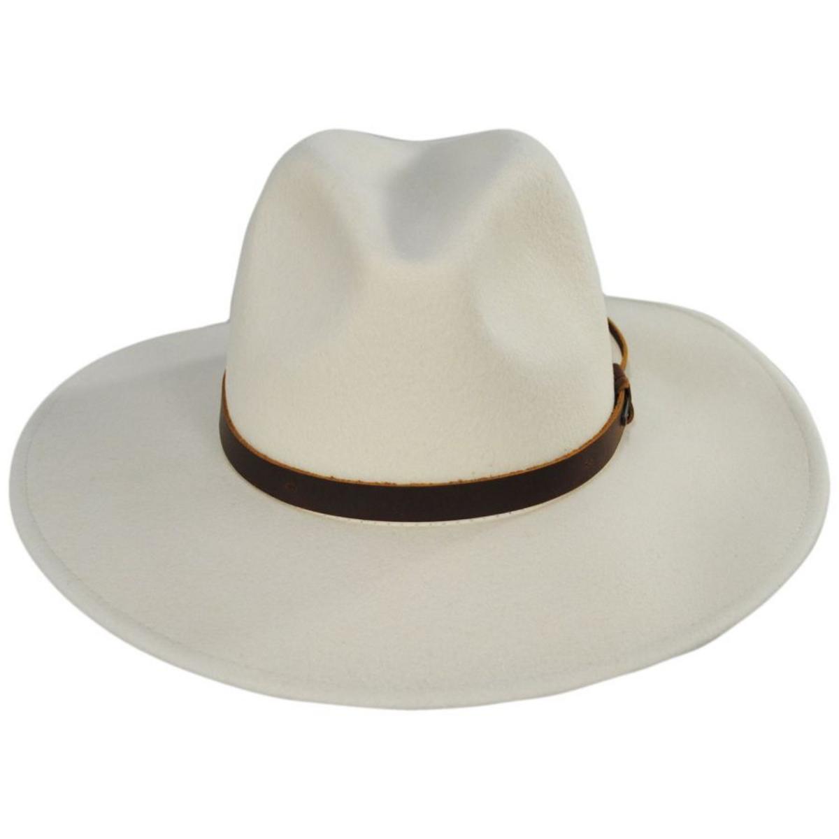 BRIXTON HATS | Field Proper Wool Felt Fedora Hat | 135647 | front | WHITE CAP