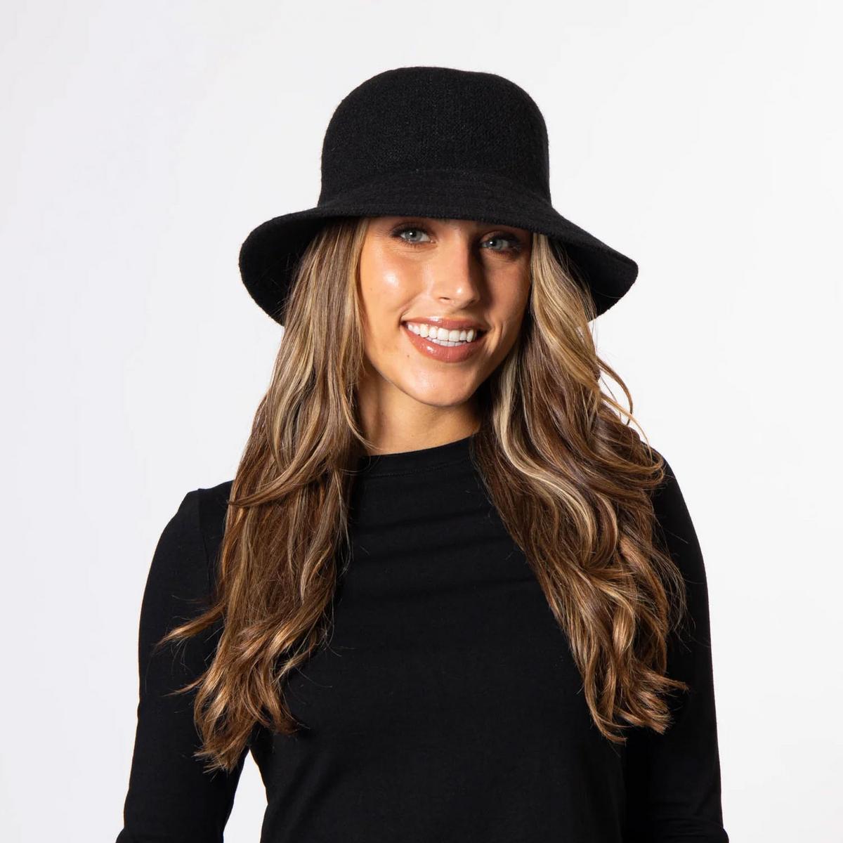 San Diego Hat Company | Jean Ann Knit Bucket Hat | 108664 | lsmone | BLACK