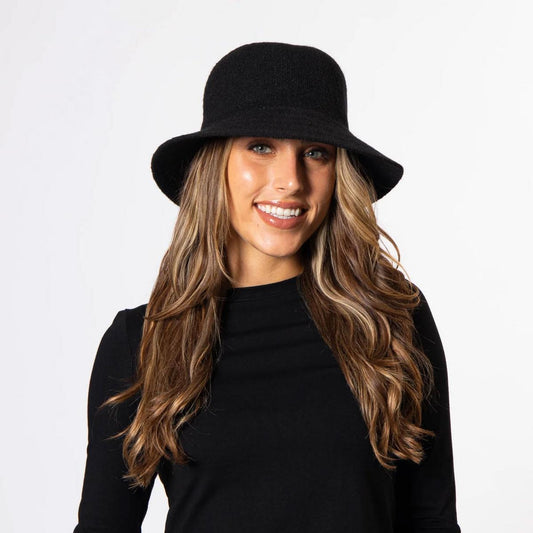 San Diego Hat Company | Jean Ann Knit Bucket Hat | 108664 | lsmone | BLACK