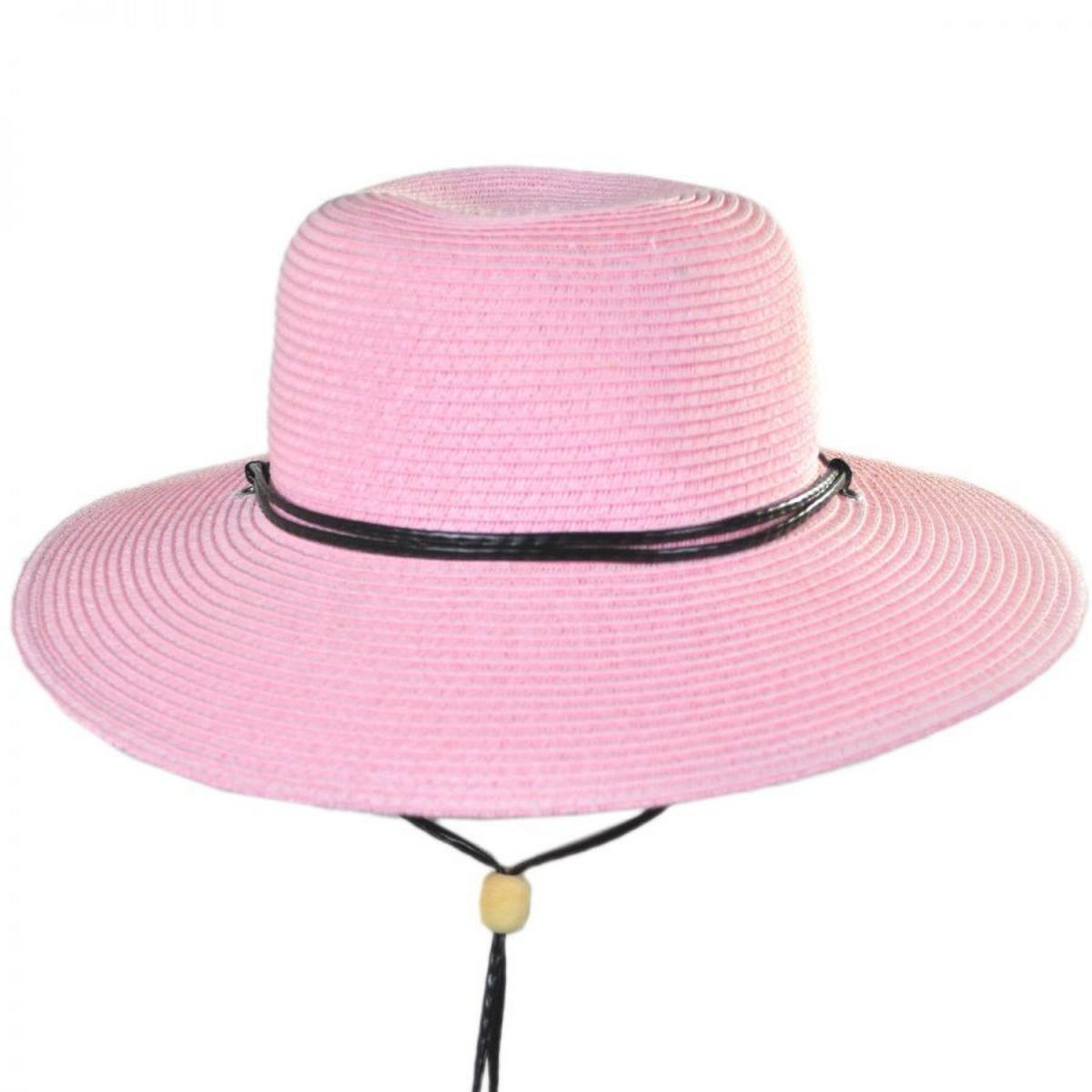 San Diego Hat Company | Kid's Chincord Toyo Straw Sun Hat | 505302 | profile | LIGHT PINK