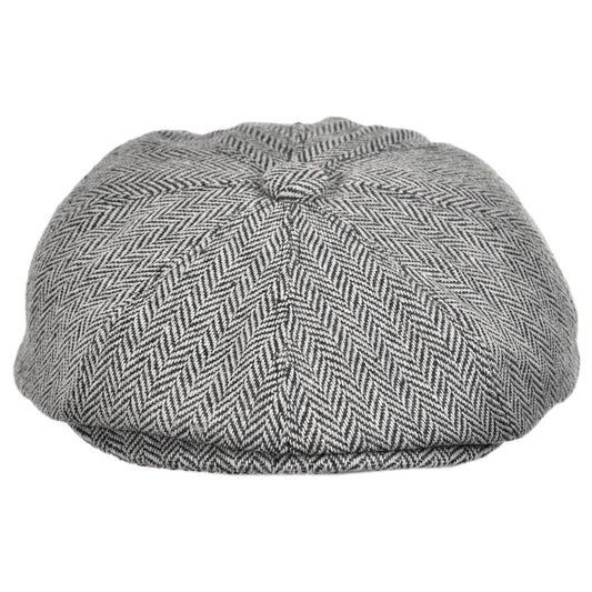 Jaxon Hats | Wholesale Herringbone Wool Blend Newsboy Cap B2B Pre-Pack | B2B167780 | front | GREY