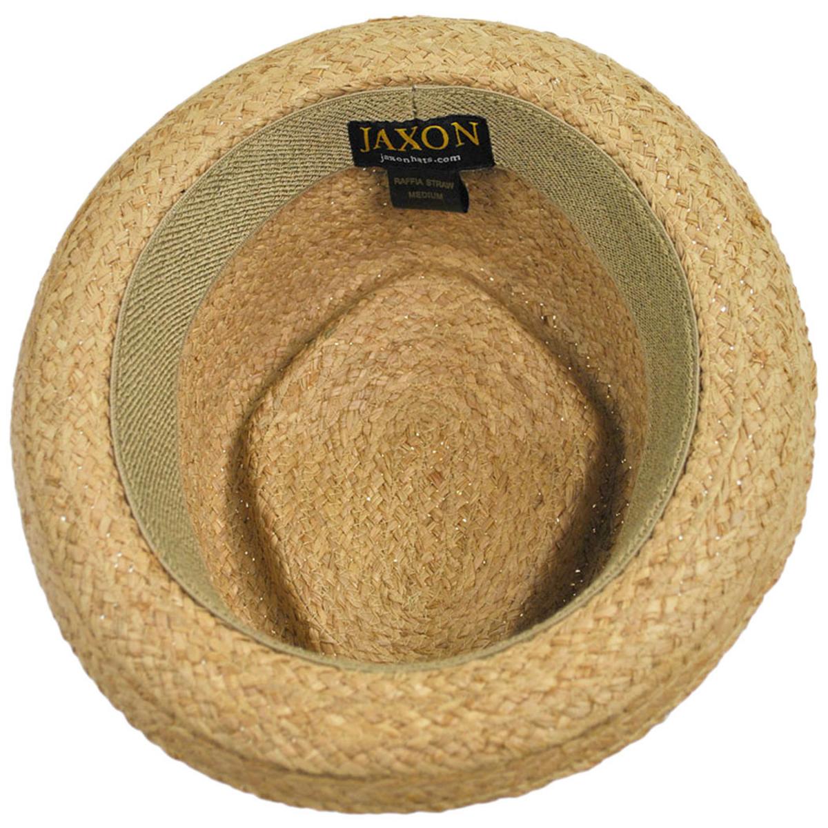 Jaxon Hats | Raffia Straw Diamond Crown Fedora Hat | 129002 | under | NATURAL