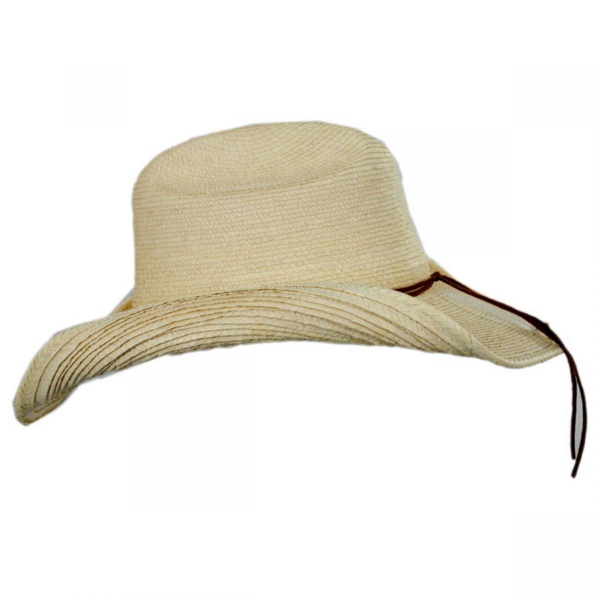 SunBody Hats | Crazy Horse Guatemalan Palm Leaf Straw Cowboy Hat | 128216 | profile | NATURAL