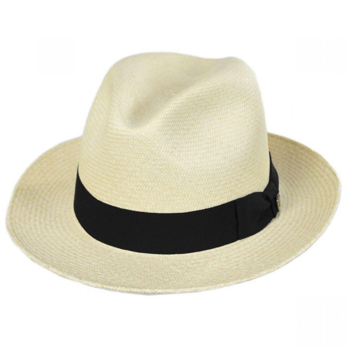 Bigalli | Grade 8 Panama Straw Fedora Hat | 129203 | lead | NATURAL