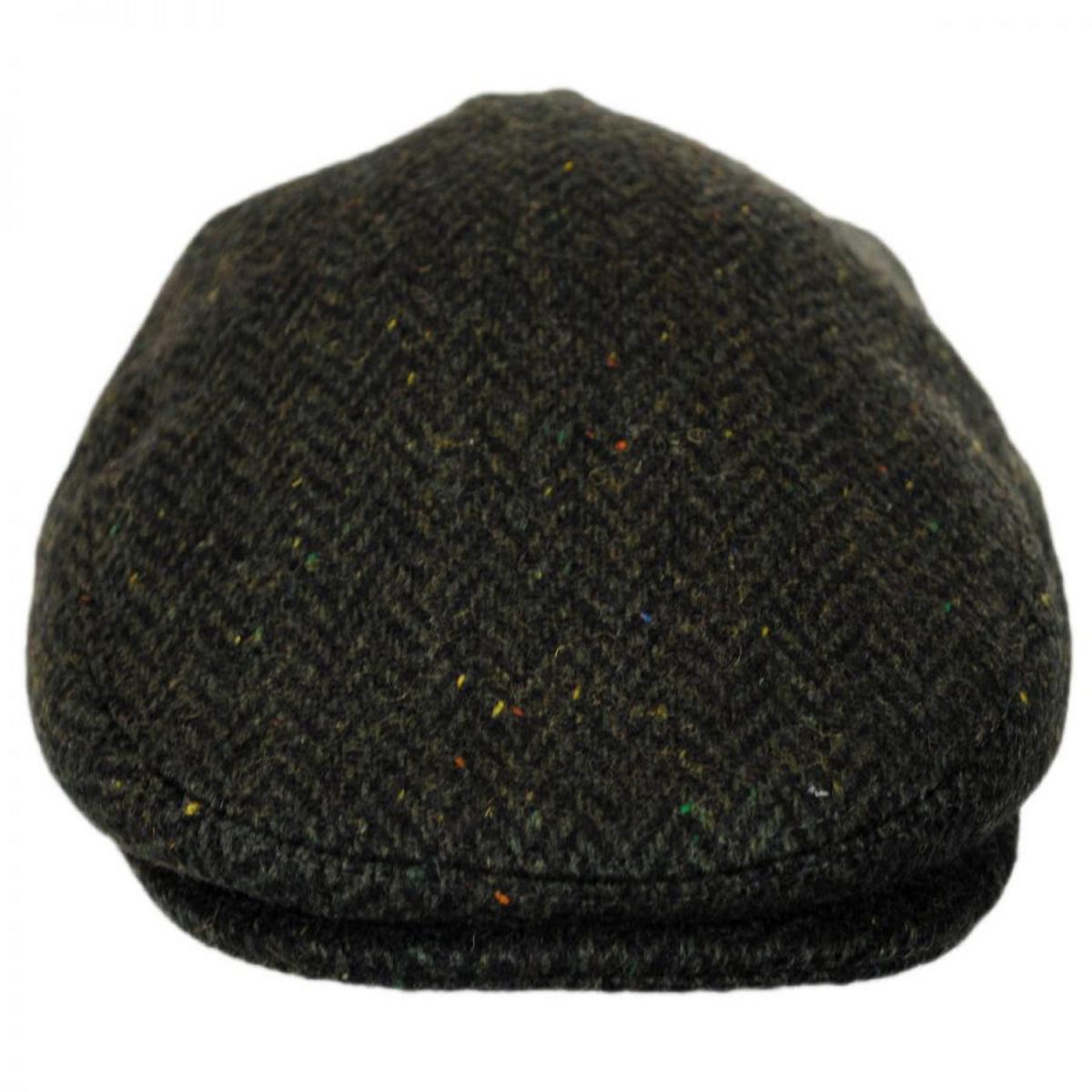 Jaxon Hats | Cambridge Herringbone Wool Ivy Cap | 167766 | front | GREEN