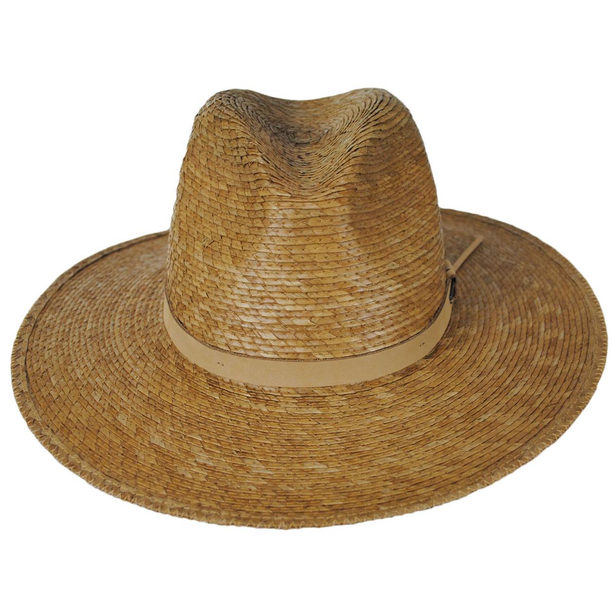 BRIXTON HATS | Field Proper Palm Straw Fedora Hat - Tan/Tan | 128337SS24 | front | TAN/TAN