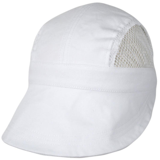 Dorfman Pacific | Tennis Cotton and Mesh Visor Cap | 106302 | lead | WHITE