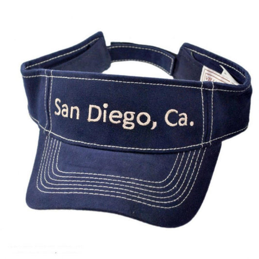 Village Hat Shop | San Diego, CA Adjustable Visor | 197701 | lead | NAVY/KHAKI