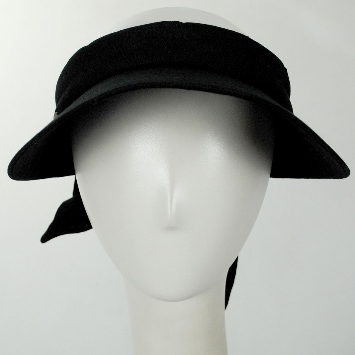 Scala | Backbow Cotton Visor | 195018 | front | BLACK