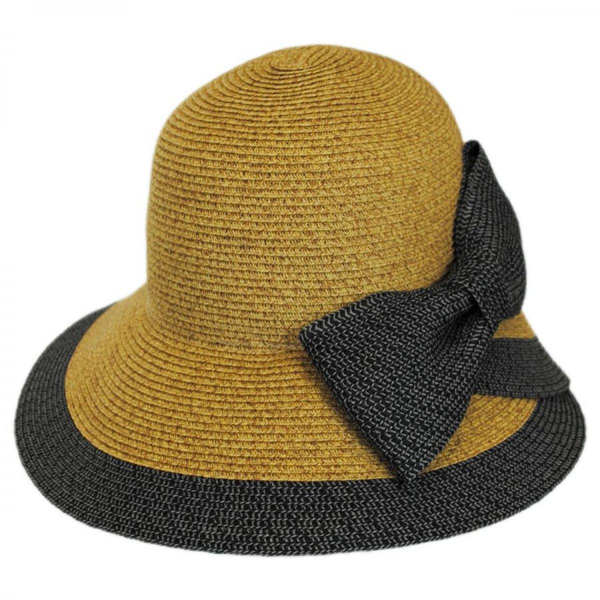 Jeanne Simmons | Overlap Brim and Bow Toyo Straw Sun Hat