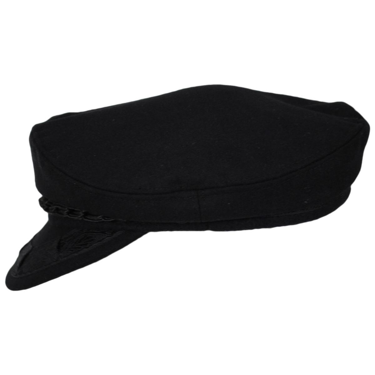 Scala | Wool Greek Fisherman's Cap | 180017 | profile | BLACK