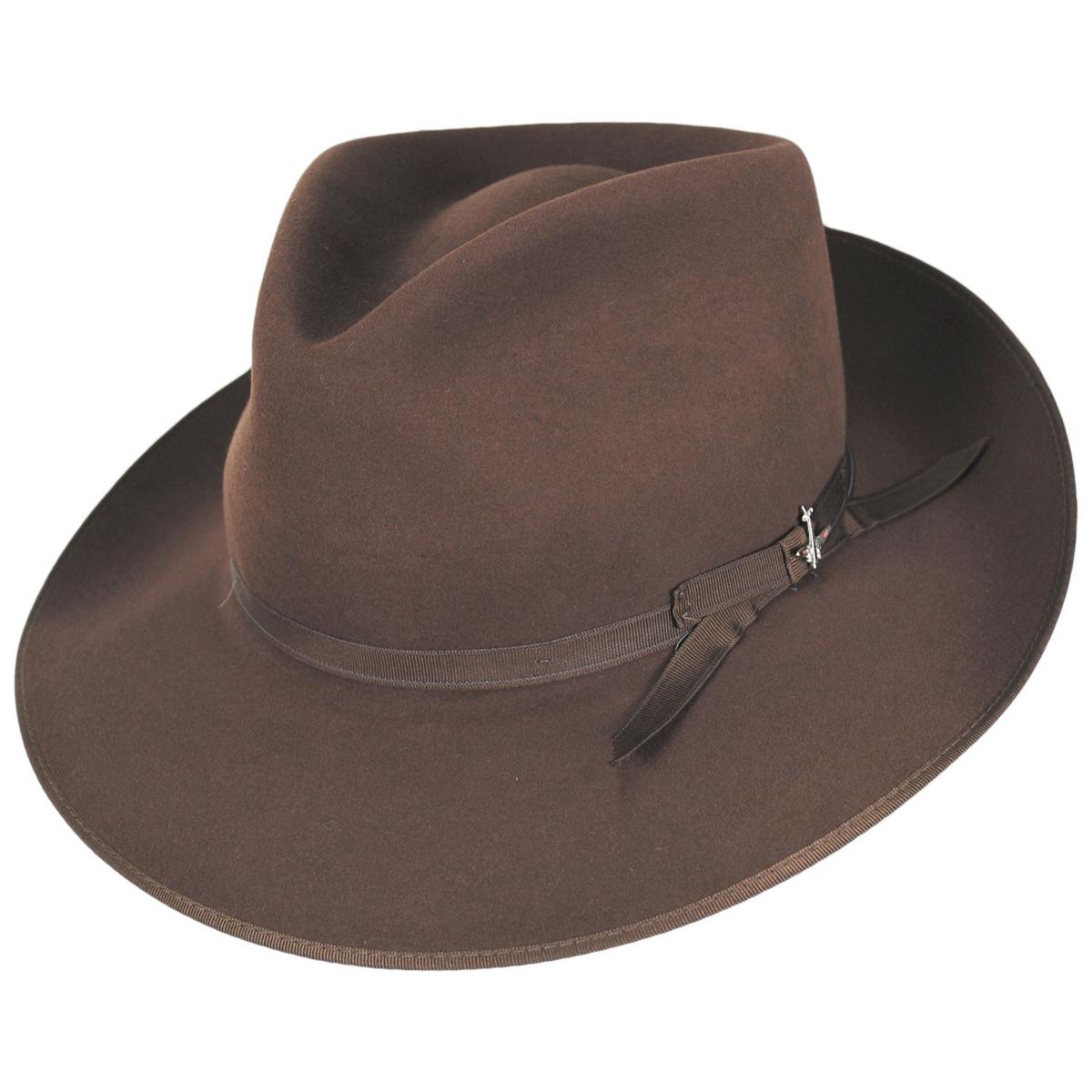 Stetson | Stratoliner Fur Felt Fedora Hat | 130617 | lead | WALNUT