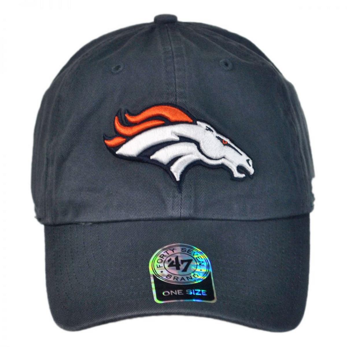 47 Brand | Denver Broncos NFL Clean Up Strapback Baseball Cap Dad Hat | 203600 | front | NAVY