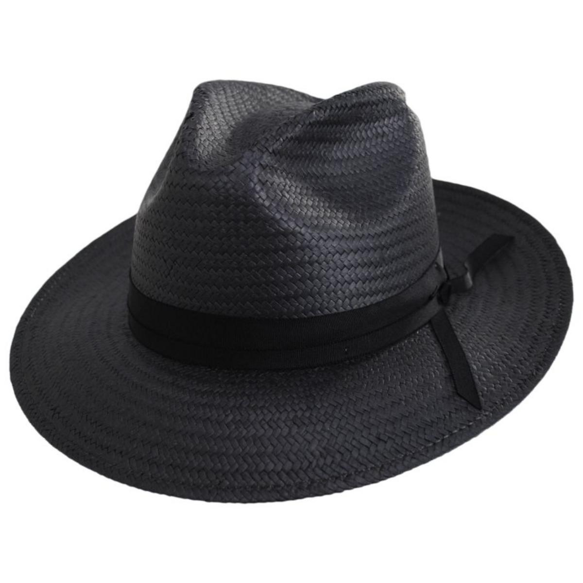 Bailey 1922 | Winstone Raindura Straw Fedora Hat - Black | 127743SS24 | lead | BLACK