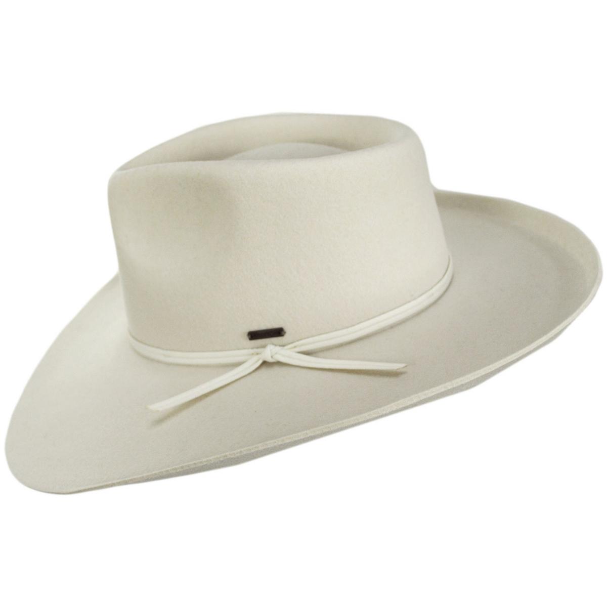 BRIXTON HATS | Marlow Wool Felt Rancher Fedora Hat | 135666 | profile | OFF WHITE
