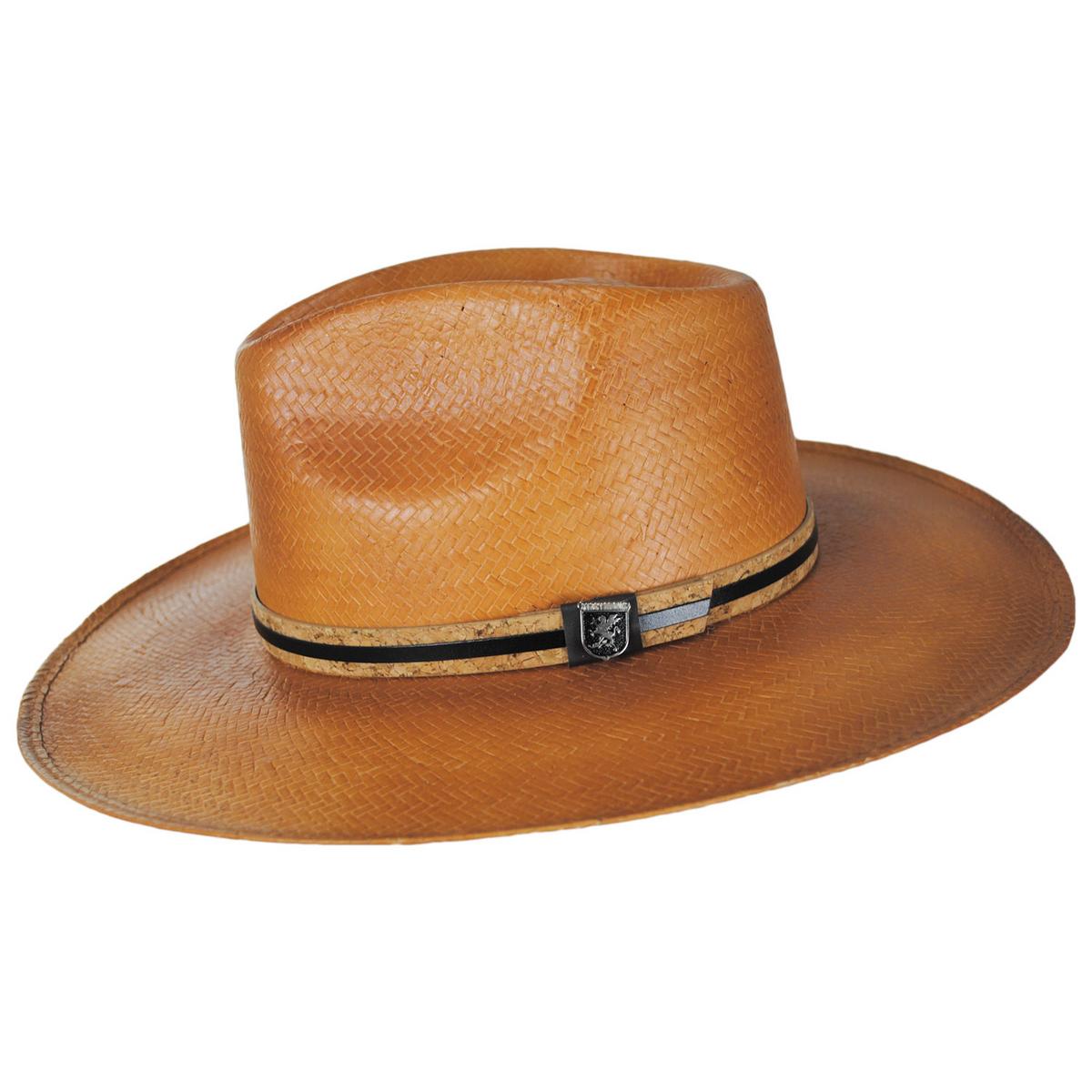 Stacy Adams | Milano Toyo Straw Wide Brim Fedora Hat | 126086 | profile | WHEAT