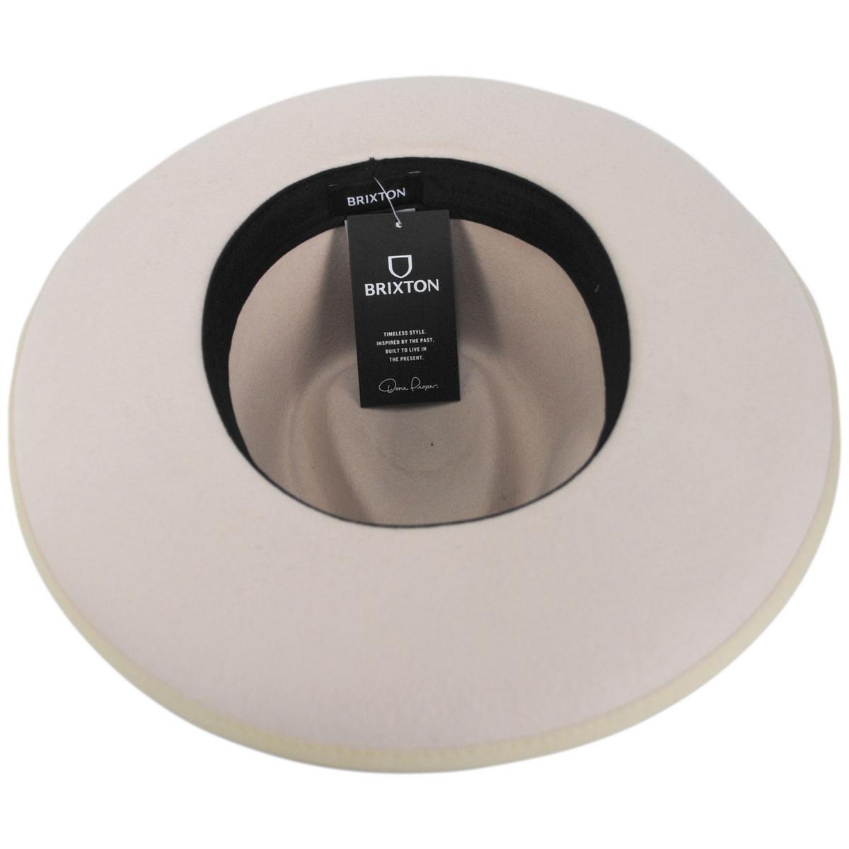 BRIXTON HATS | Reno Wool Felt Fedora Hat | 135651 | under | BONE/SAND