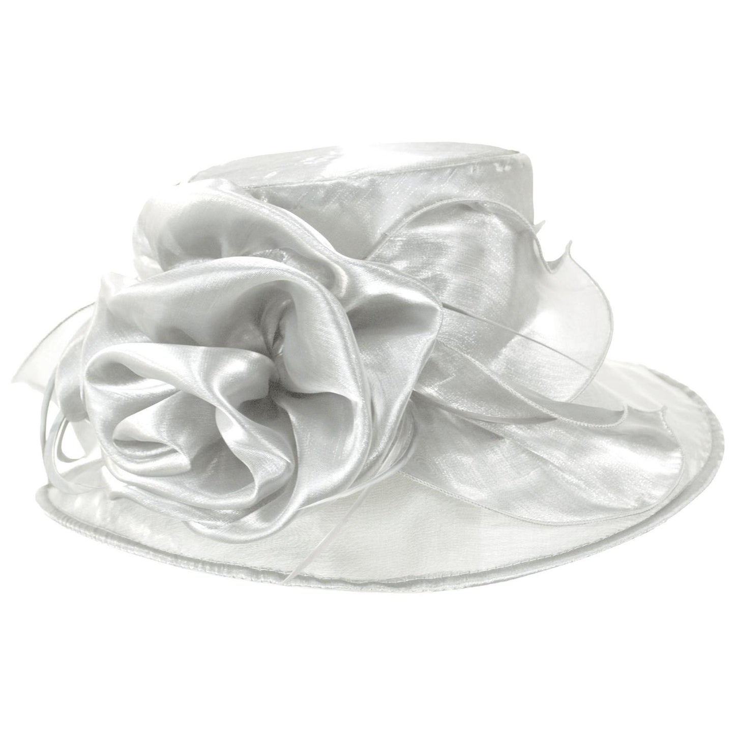 Sophia | Grand Rose Organza Dress Hat | 122963 | lead | WHITE