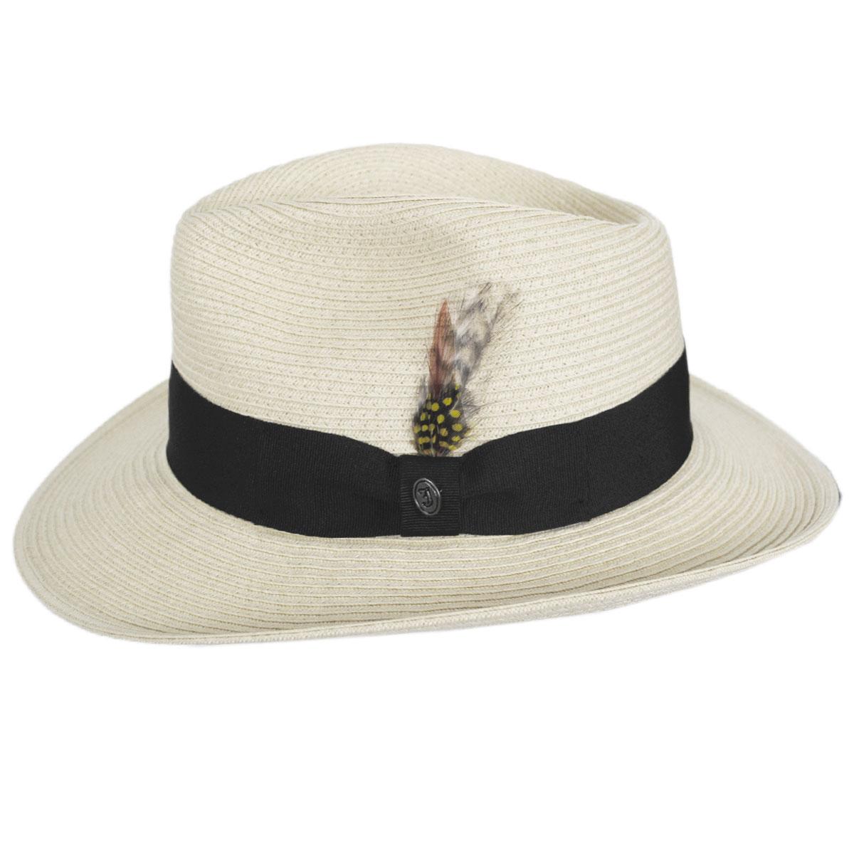 Jaxon Hats | Wholesale Summer C-Crown Toyo Straw Fedora Hat B2B Pre-Pack | B2B129010 | profile | IVORY