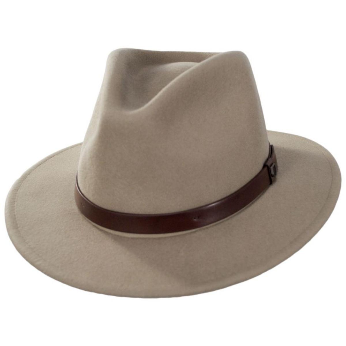 BRIXTON HATS | Messer Wool Felt Fedora Hat | 123909 | lead | SAND