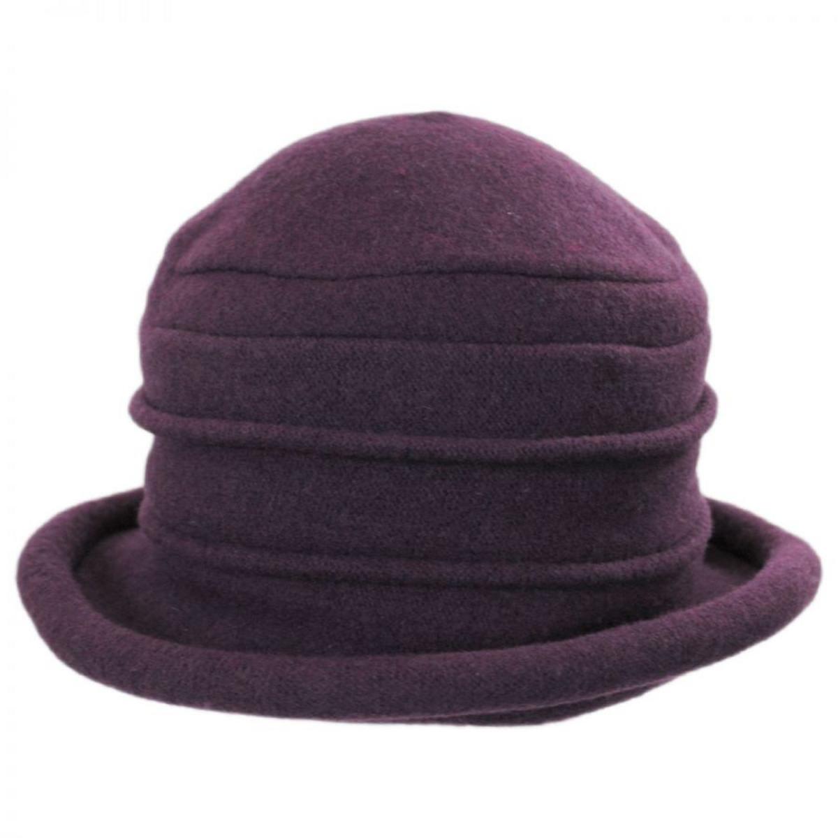 Scala | Packable Wool Cloche Hat | 106342 | front | PLUM