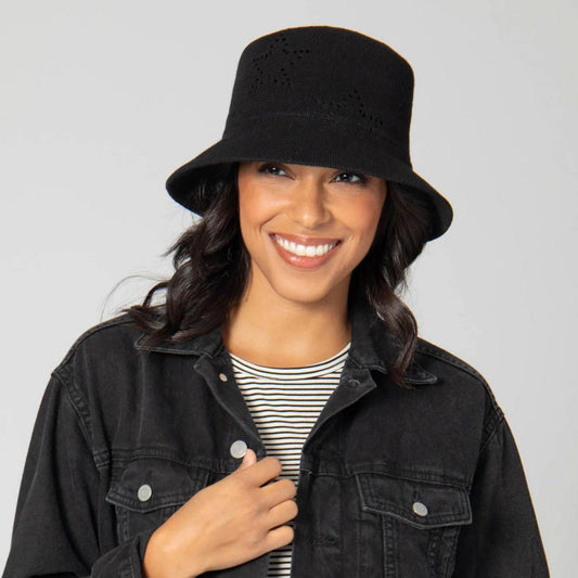 San Diego Hat Company | Estrella Cotton Knit Bucket Hat | 108659 | lsmone | BLACK