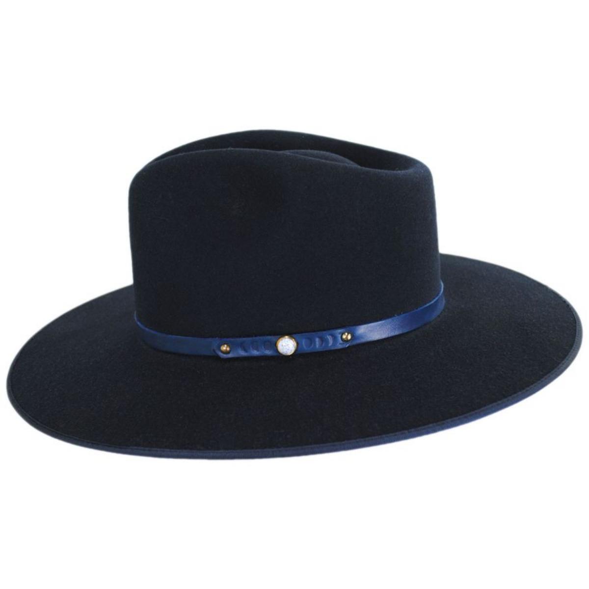 Stetson | Night Sky B Wool Felt Fedora Hat | 130720 | profile | NAVY