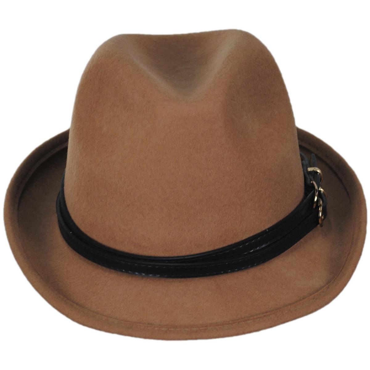 San Diego Hat Company | Indie Wool Felt Fedora Hat | 108942 | front | TAN