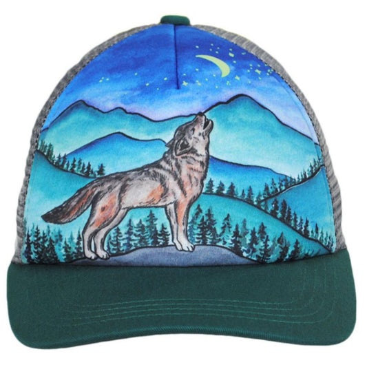 Sunday Afternoons | Kid's Lone Wolf Trucker Snapback Baseball Cap | 401267 | front | LONE WOLF
