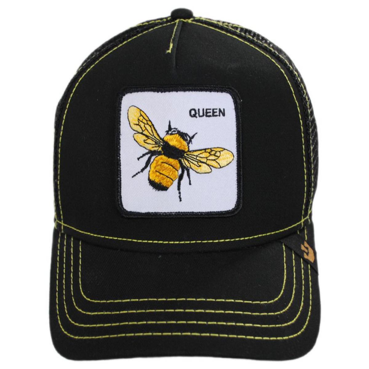 Goorin Bros | Queen Bee Mesh Trucker Snapback Baseball Cap | 200390 | front | BLACK