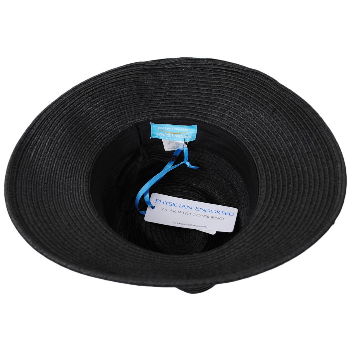 Physician Endorsed | Sadie Toyo Straw Fedora Hat | 102667 | under | BLACK/BLACK