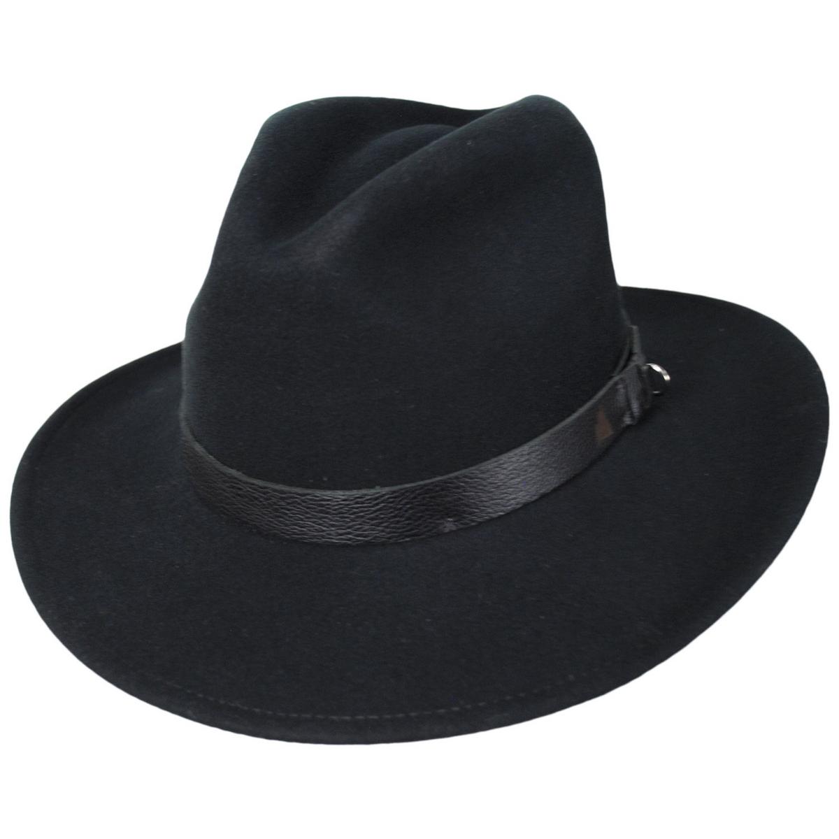 Vintage Lite Felt Black Wool Hat Made in USA Size 7 Western Rancher Fedora Fling Wool Felt Rancher Fedora Hat – Village Hat Shop main image 3