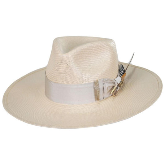 Stetson | Atacama Shantung Straw Fedora Hat | 127043 | lead | SILVERBELLY
