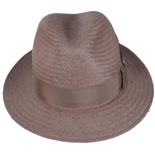 Bailey 1922 | Blixen Sun Raindura Straw Fedora Hat - Stone | 127936ST | front | STONE