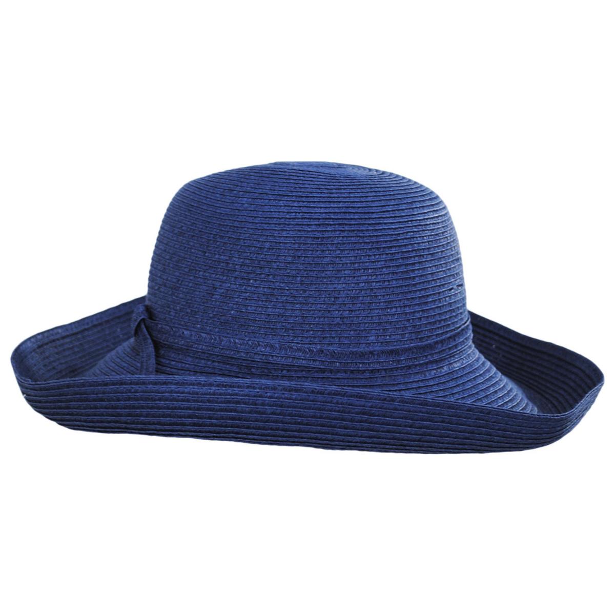 sur la tete | Wholesale Traveler Toyo Straw Sun Hat B2B Pre-Pack | B2B104200 | profile | NAVY