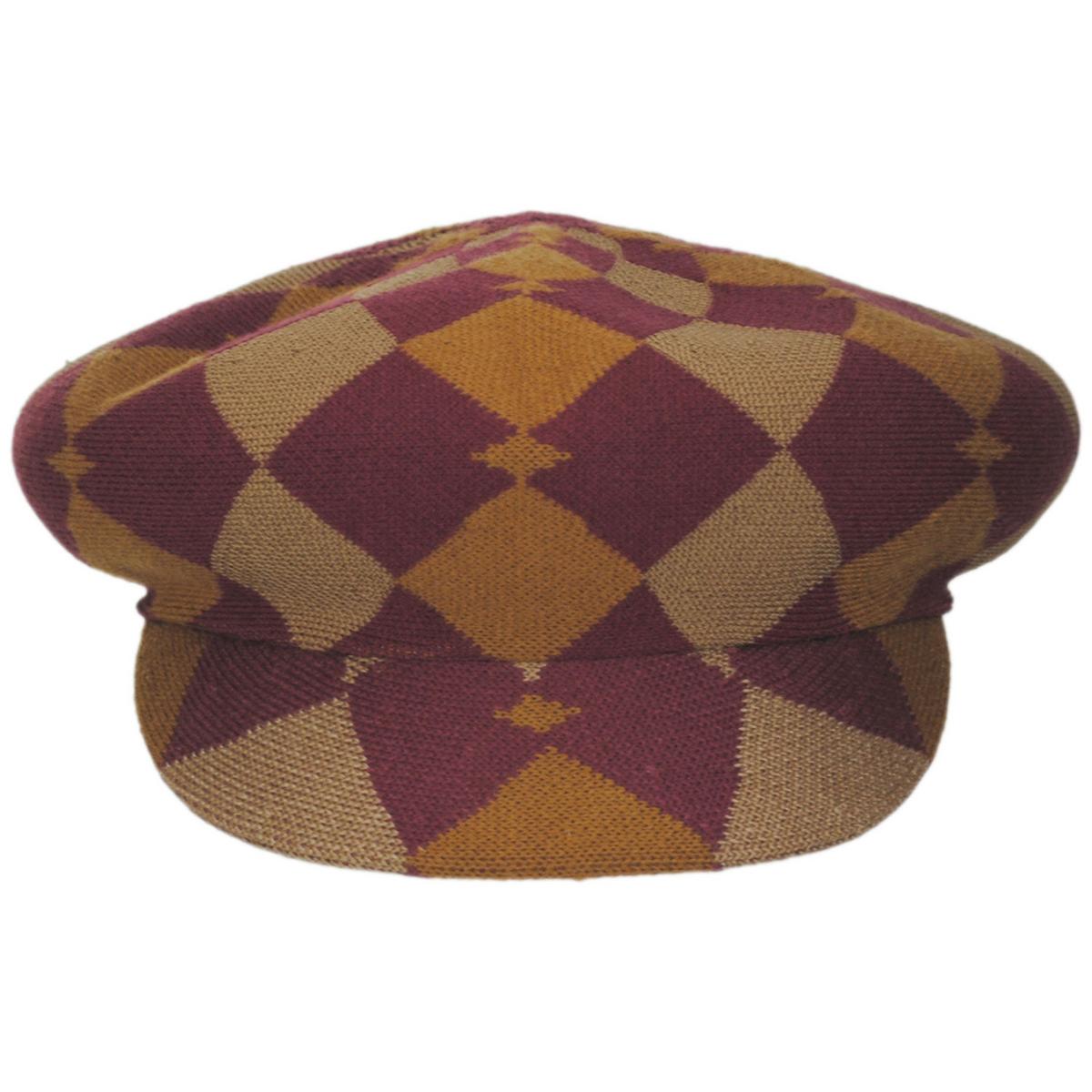 Kangol | Gentle Argyle Halifax Newsboy Cap | 160841 | front | RUSTIC CARAMEL