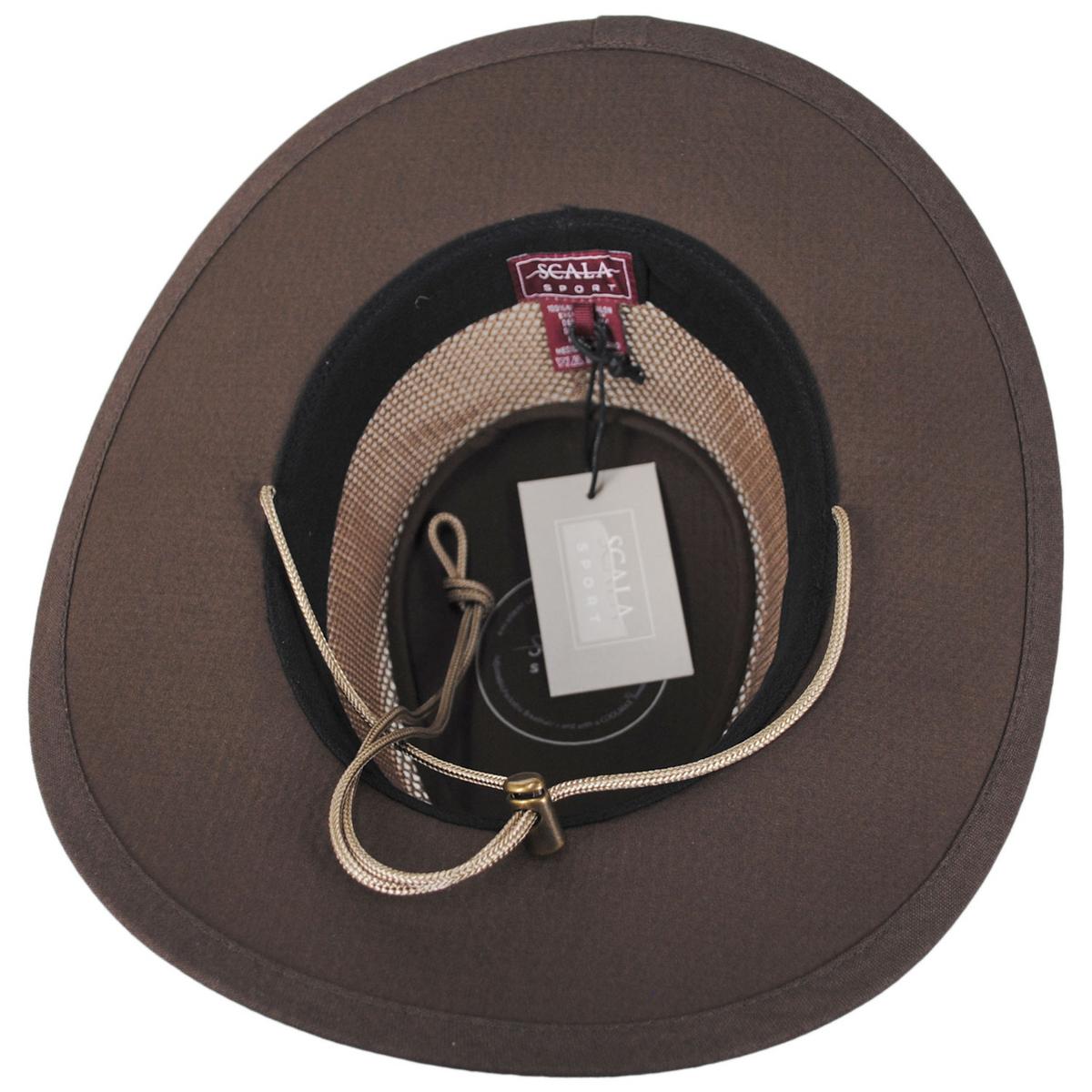 Scala | Mesh Covered Safari Hat | 400202 | under | WALNUT