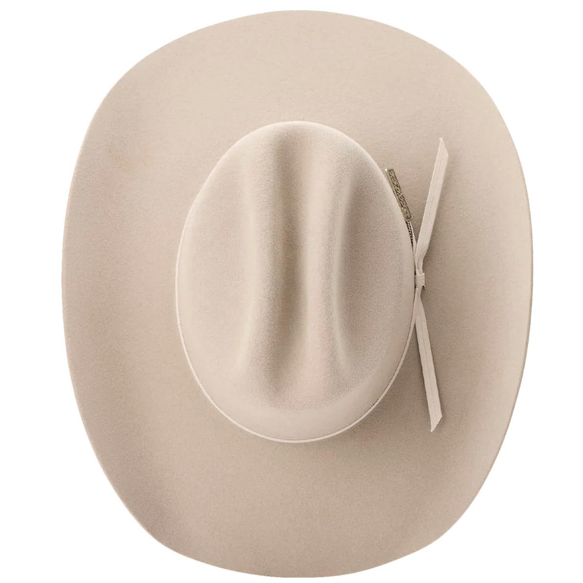 Seager | Longhorn Wool Felt Western Hat | 136404 | top | STONE