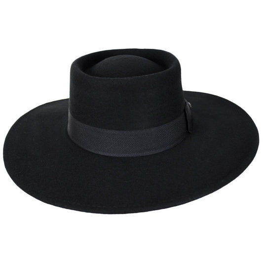 Scala | Hank Wool Felt Gaucho Hat | 130554 | front | BLACK