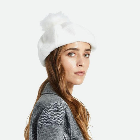 BRIXTON HATS | Natalie Oversized Pom Beret - FINAL SALE | 150822 | lsfone | OFF WHITE