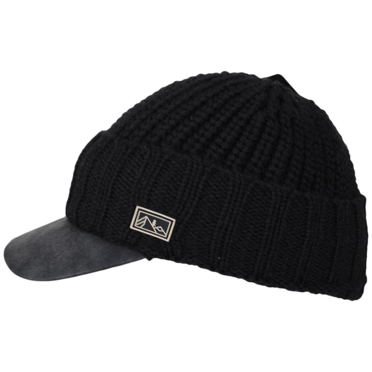 Dorfman Pacific | Summit Rib-Knit Radar Cap | 500044 | profile | BLACK