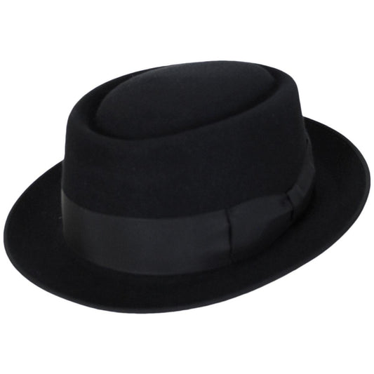 Stefeno Hats | Sully Fur Felt Pork Pie Hat | 136007 | lead | BLACK