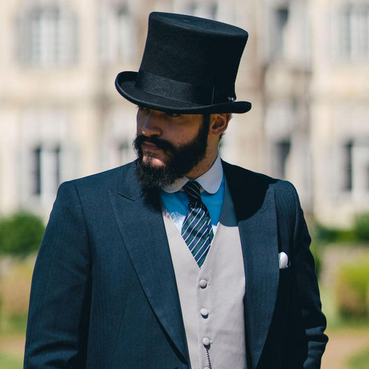 Jaxon Hats | Wholesale Victorian Wool Felt Top Hat B2B Pre-Pack | B2B193900 | front | BLACK